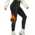 AMIYOYO Thermo Leggings Damen Gefütterte Thermoleggins für Winter High Waist Blickdicht Strumpfhose Mit Fleece Warm Kuschelig Elastisch Sport Leggins=DE)