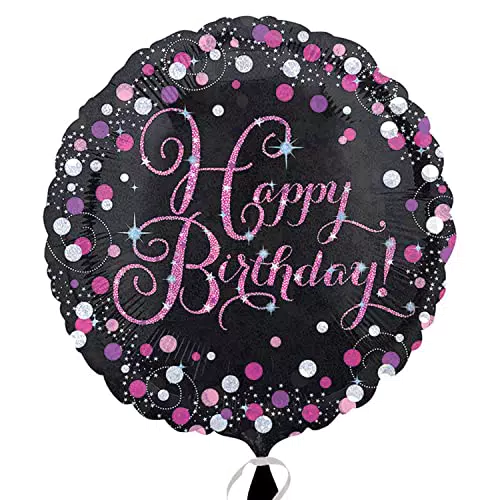 Amscan Folienballon Happy Birthday - Heliumballon mit 43 cm Durchmesser
