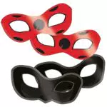 Amscan Masken Miraculous, Papier, Ladybug und Cat Noir