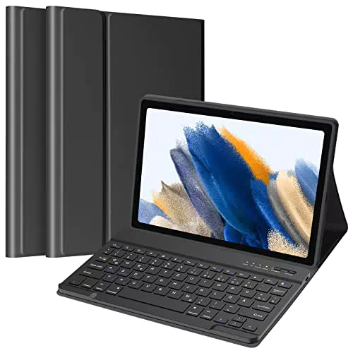 Samsung Galaxy Tab A8 10.5'' 2022 Bluetooth Tastatur Hülle mit abnehmbarer Tastatur - Schwarz