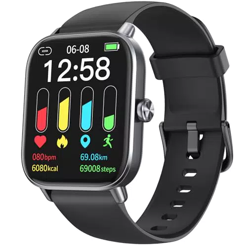 Amzhero Smartwatch Damen mit Telefonfunktion Alexa Integriert 1.8" Fitnessuhr 100+ Sportmodi