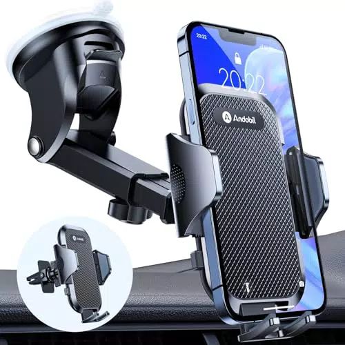 andobil Handyhalterung Auto 3 in 1 Saugnapf & Lüftung Halter Universale KFZ Autohalterung Zubehör für iPhone 15 Pro Max 14 13 12 11 Samsung Galaxy S24 Ultra S23 S22 Usw