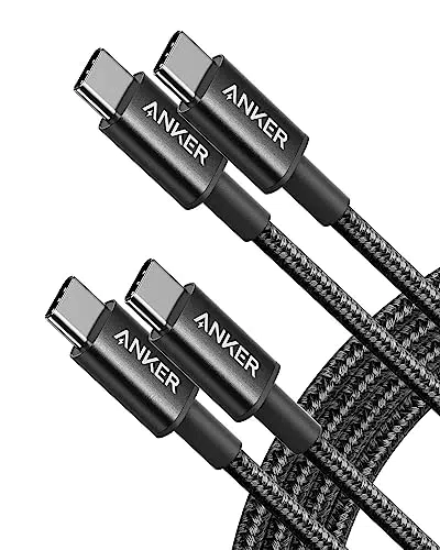 Anker Nylon USB-C auf USB-C Ladekabel mit Power Delivery für MacBook Pro, iPad Pro, Galaxy S20, Switch, Pixel - Schwarz
