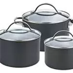 Anolon Topfset mit Antihaftbeschichtung und Deckel - Harteloxiertes Kochgeschirr Set