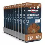 ANSMANN Hörgerätebatterien 312 mit gut greifbarer Schutzfolie Typ 312 P312 ZL3 PR41 Made in Germany- Zink Luft 1