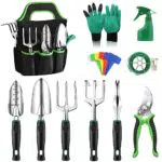 Anykuu Gartenwerkzeug Set 21 Stück Gartengeräte Werkzeugbeutel Garten zum Pflanzen tragbares Gartenwerkzeug-Set Aluminiumlegierung
