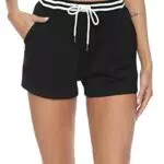 Aottori Damen Casual Sport Shorts Lose Hot Pants Kurz Hose Sporthose Jogginghose Stoffhose mit Kordelzug und Tasche für Yoga Sport Jogging Gym Running Marine