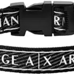Armani Exchange Herren-Stoffarmband mit Logo, Innenlänge: 160-230mm / Schließe: 24x20x7mm