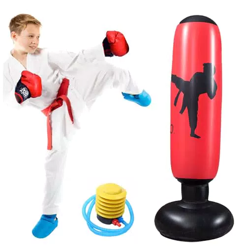 Kinder Aufblasbarer Boxsack Freistehend - Standboxsack für MMA und Karate
