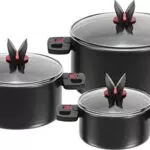 BALLARINI Topfset Click + Cook, 3-teilig, Antihaftbeschichtet - Schwarz