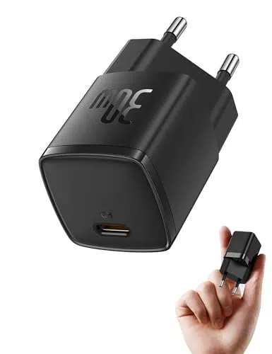 Baseus USB C Netzteil, 30W Mini USB C Ladegerät, PD 3.0 und PPS Schnellladeleistung