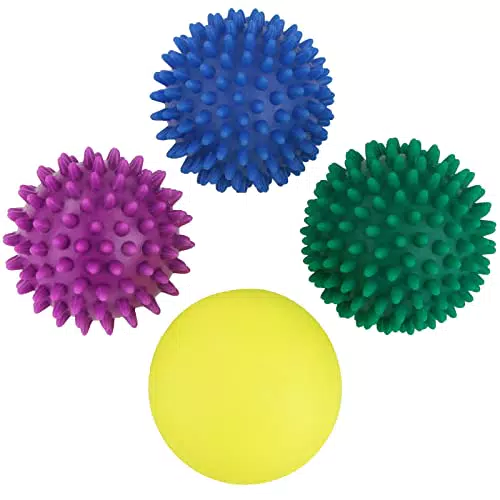 BB Sport Massagebälle 4er Set Igelbälle Lacrosseball Verschiedene Härtegrade Massageball mit Noppen