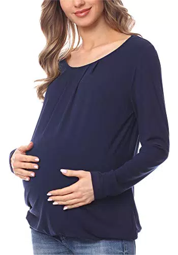 Be Mammy Damen Umstands Shirt Bluse mit Stillfunktion BE20-220