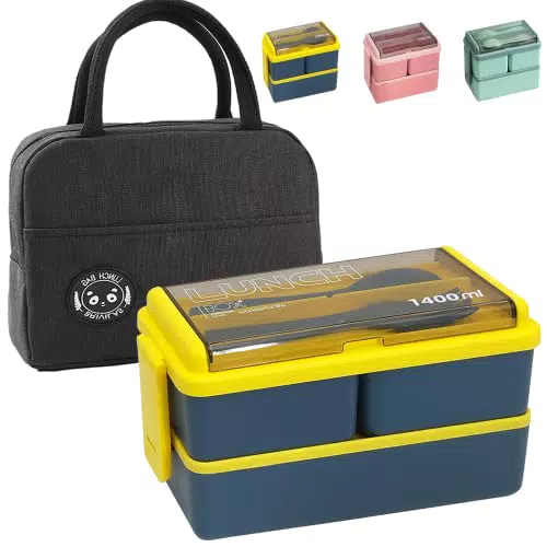 Lunchbox für Erwachsene mit Fächern - Praktische Brotzeitbox für Schule und Arbeit
