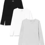 berydale Damen Langarm-Shirt mit Rundhalsausschnitt aus 100% Baumwolle im Multipack