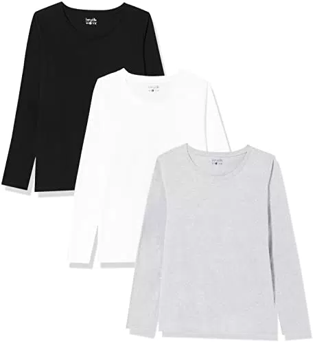 berydale Damen Langarm-Shirt mit Rundhalsausschnitt aus 100% Baumwolle im Multipack