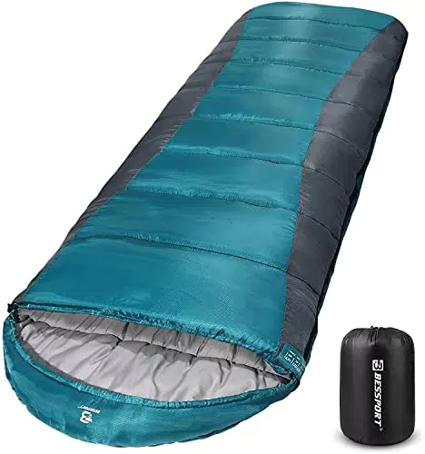 Bessport Schlafsack für Camping 3-4 Jahreszeiten | Winter Schlafsack Leicht, Warm und Wasserdicht