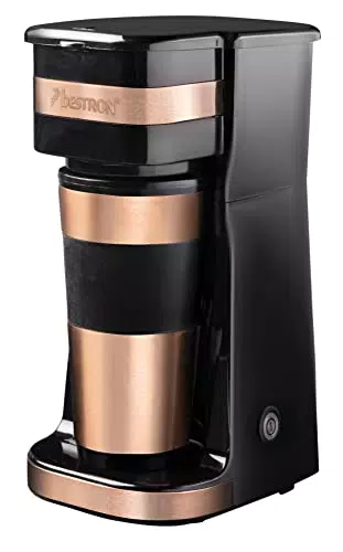 Bestron Kaffeemaschine mit Isolierbecher, Für gemahlenen Filterkaffee