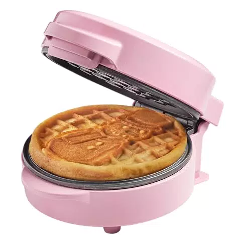 Bestron Mini-Waffeleisen mit Schneemann-Muster und Antihaftbeschichtung für Kindergeburtstage und Familienfeiern