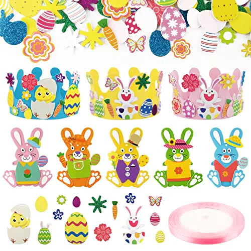 Kreativset Ostern Basteln für Kinder - Bastelset mit Moosgummi Aufkleber und Osterdeko