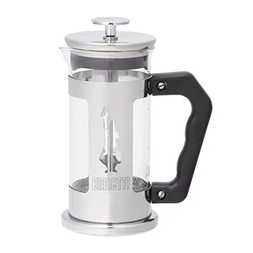 Bialetti Preziosa French Press Kaffeepresse aus Edelstahl und Borosilikatglas