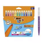 BIC Kids Filzstifte Kid Couleur XL - Fasermaler für Kinder, 12 auswaschbare Farben