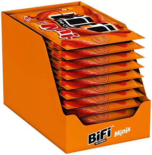 BiFi Original XXL 30er Pack Herzhafter Salami Fleischsnack Geräucherte Wurst als Snack to go