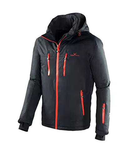 Herren Skijacke von Black Crevice - Wind- & wasserdichte Funktionsjacke mit Kapuze und Reißverschlusstaschen
