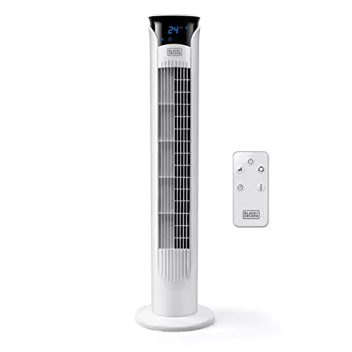 Black + Decker BXEFT48E - Digitaler oszillierender Turmventilator mit Fernbedienung