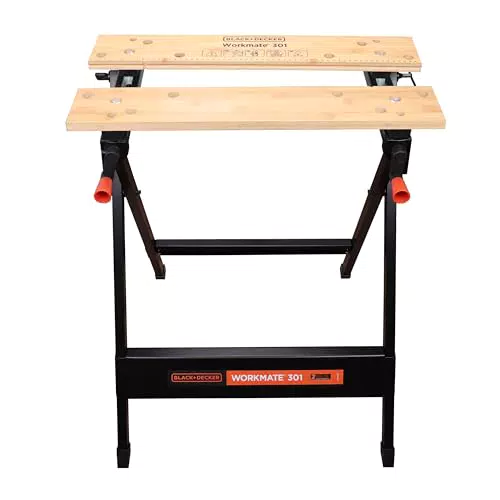 Black+Decker Werkbank WM301 - Freistehend, 610x250 mm Arbeitsplatte, 160 kg Tragkraft