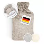 Blumtal Wärmflasche mit weichem Bezug - Wärmeflasche für Nacken und Schulter