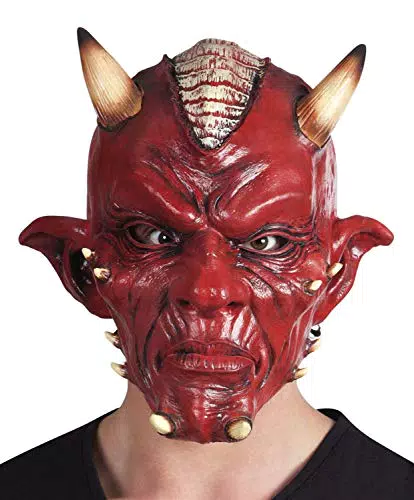 Teufel Latex Kopfmaske für Karneval und Halloween - Boland