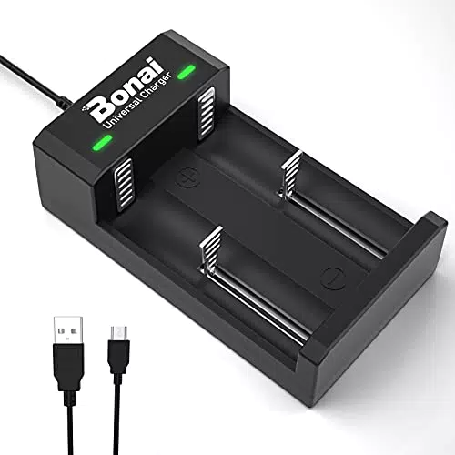 BONAI Akku Ladegerät Universal USB Batterieladegerät LED Akkuladegerät Intelligent Battery Charger für 3