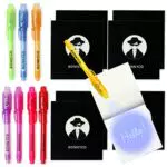 BONNYCO UV Stift und Notizbuch, 8 Stück Mitgebsel Kindergeburtstag Jungen & Mädchen