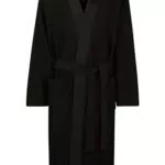 BOSS Bademantel Kimono in Waffle Piqué - Schwarz