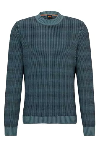 BOSS Herren Amoderos Regular-Fit Pullover aus Material-Mix mit Baumwoll- und Woll-Anteil Hellgrün XX