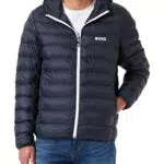 BOSS Herren Steppjacke mit Logo-Details - Dunkelblau
