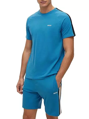 BOSS Struktur-Shorts-Set in Mittelblau