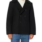 Brandit PEA COAT MANTEL SCHWARZ WOLLE US MARINE JACKE HERREN WINTERJACKE CABAN