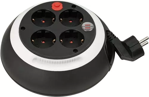 Brennenstuhl Comfort Line Kabelbox CL-S 4-fach/Mini-Kabeltrommel schwarz/weiß