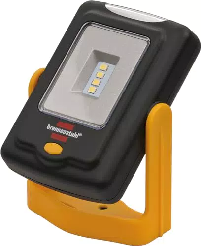Brennenstuhl LED Taschenlampe/SMD LED Arbeitsleuchte - Praktisches Taschenformat, 24h Leuchtdauer, 200+20lm, 360° drehbar