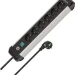 Brennenstuhl Steckdosenleiste Premium-Alu-Line mit Schalter und 3m Kabel