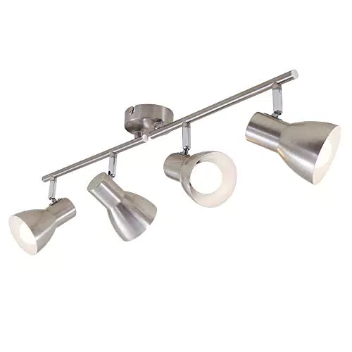 Briloner Leuchten Deckenstrahler Retro, Matt-Nickel - Schwenkbar - E14, 25 Watt
