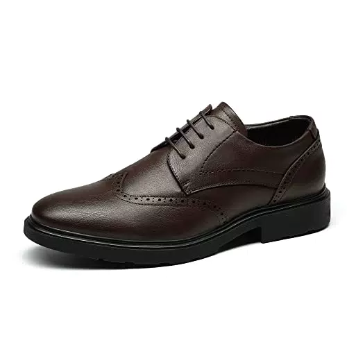 Bruno Marc Herren Anzugschuhe Klassischer Business Hochzeit Schnürschuhe Schuhe Derby Oxford Schnürhalbschuhe Dunkelbraun Größe 45 SBOX2210M-E