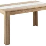 byLIVING Esstisch NORI / Moderner Küchentisch in Eiche-Optik/Einlegeplatte wendbar in schwarz oder weiß/Goßer Tisch / 140 x 80