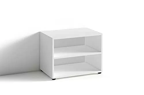 byLIVING TV Stand VICTORIA / kleines Regal weiß / Beistelltisch 60 cm breit / Wohnzimmertisch / Schrank / TV Bank / TV Tisch / Weiß / 60 x 45 x 39 cm