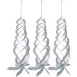 Cabilock 3 Stücke Reflektierende Vogelabwehr Spirale Girlande Vogelschreck Windspirale Taubenschreck Gartenstecker Balkon Taubenabwehr Spikes für Tauben Vögel Garten Dekoration