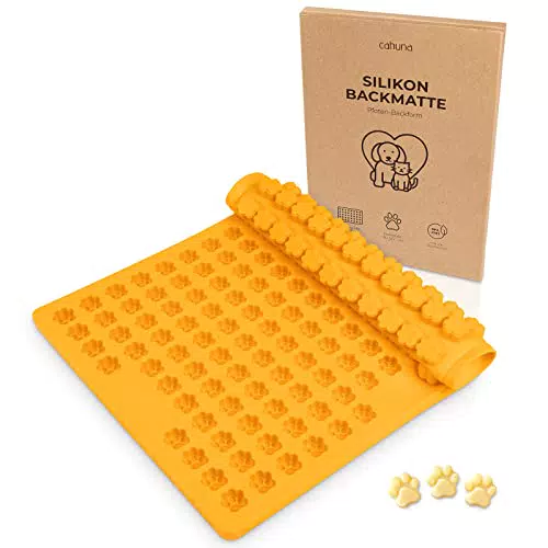 Silikon Backmatte für Hundekekse mit Mini Pfote - Backform für Hundeleckerli - BPA frei, wiederverwendbar - Backunterlage für den Backofen
