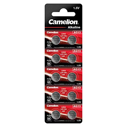 Camelion AG 13 Alkaline Knopfzelle 1,5 V - Quecksilberfrei - LR44