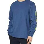 Carhartt Herren Langärmliges T-Shirt mit Logo-Grafik - Dunkles Kobaltblau